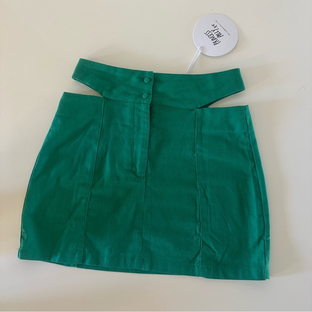 NWT Princess Polly Green Cutout Waist Mini Amara Skirt